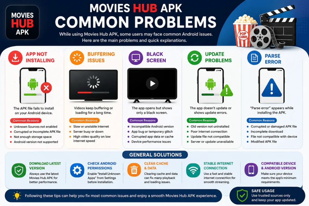 Movies Hub APK common Problems and solutions