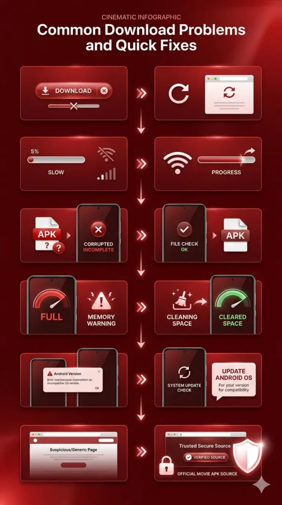 Movies Hub APK Download Latest Version for Android 3 Movies Hub APK Common Download Problems